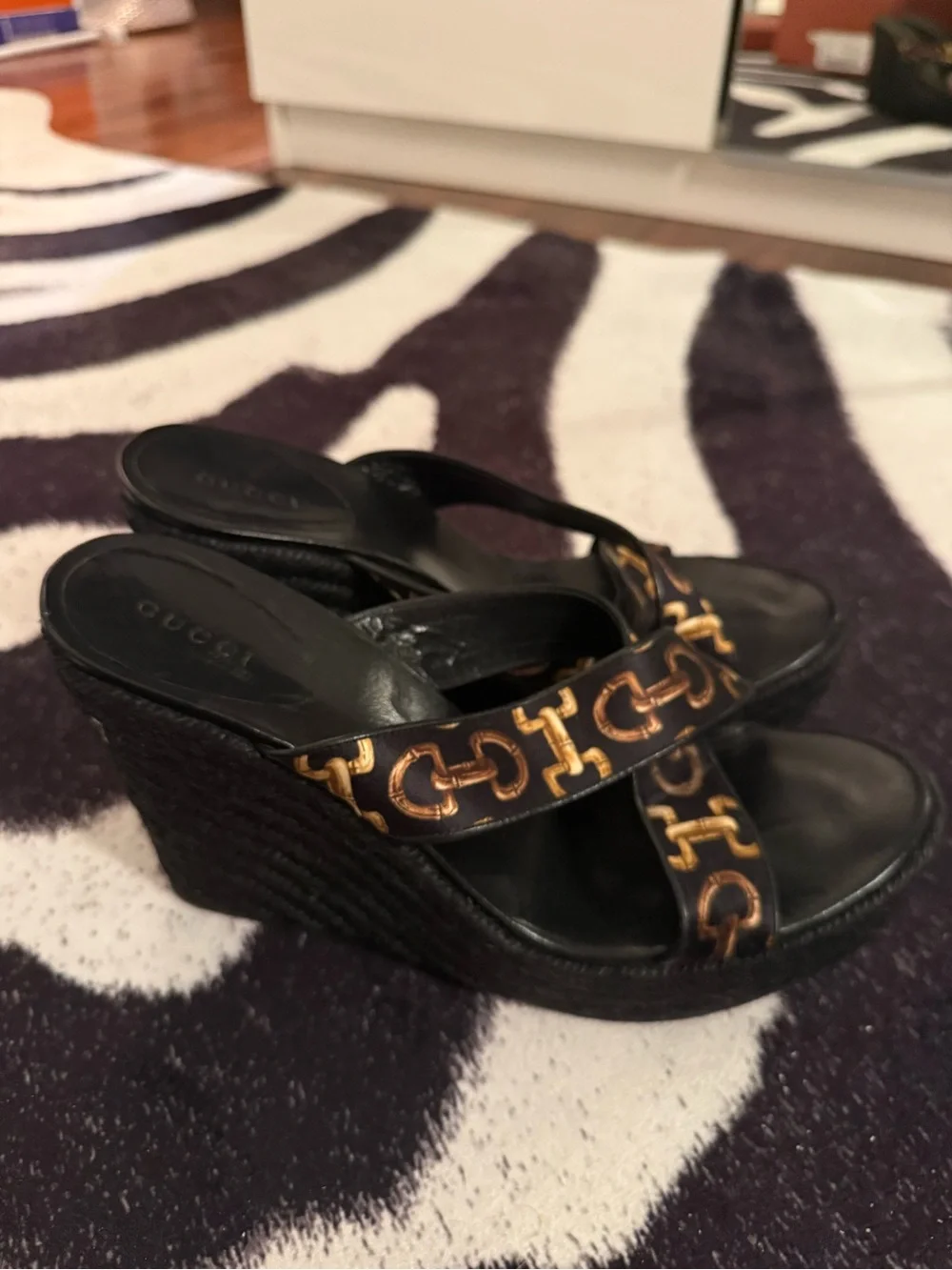 Gucci Horsebit Accent Satin Espadrilles